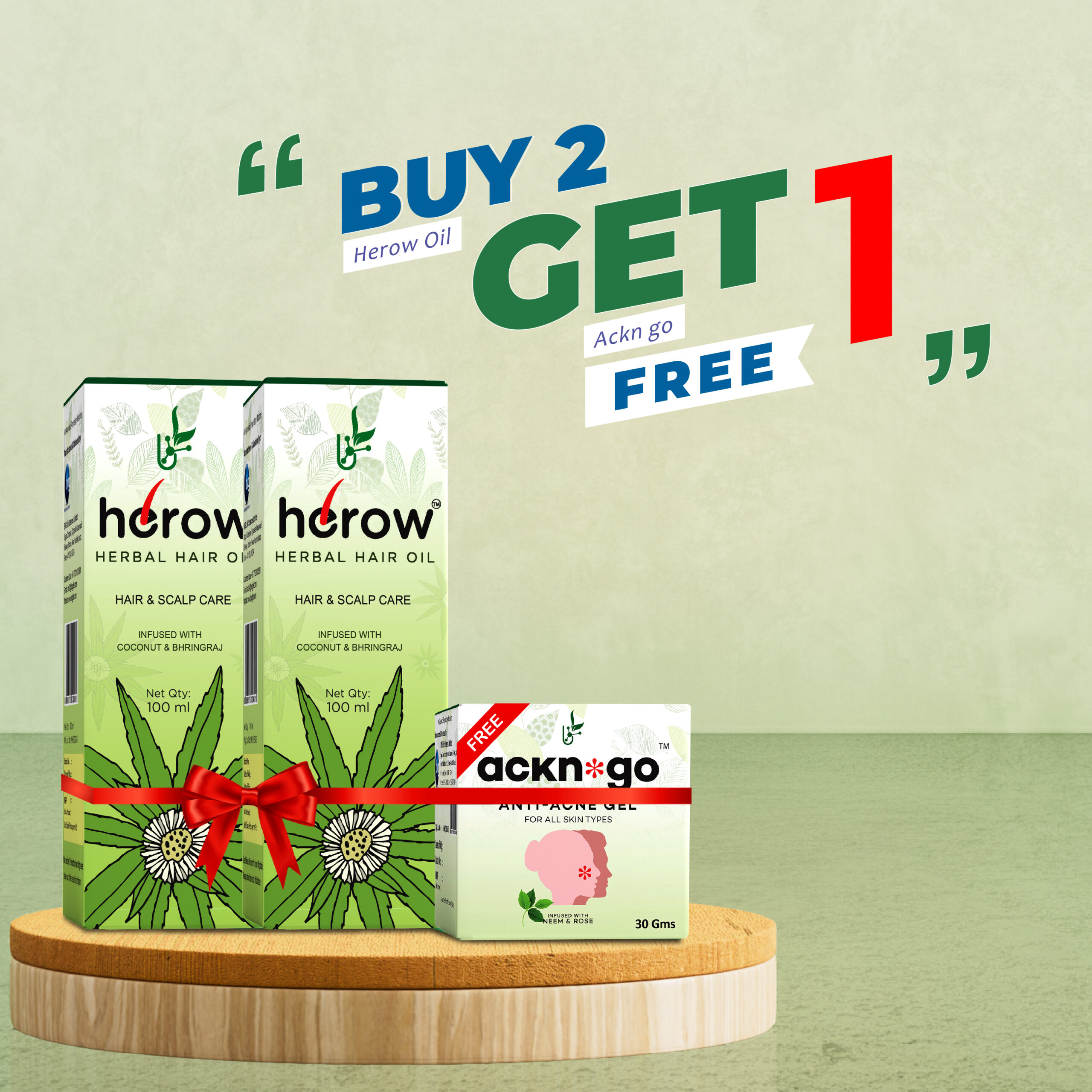 Buy 2 (Herow hair oil-100 ML) & Get Ackn Go Free